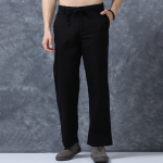 The Lifestyle Co Linen Relaxed-Fit Regular Trousers