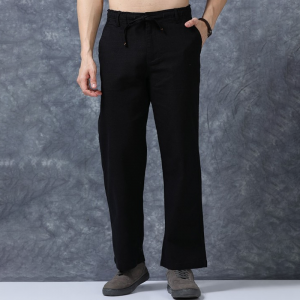 The Lifestyle Co Linen Relaxed-Fit Regular Trousers